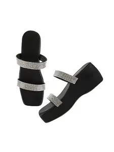 The White Pole Chunky Platform Fashion Stylish Casual Wedges Heel Attractive Design Fancy Sandal Comfortable Sole For Womens & Girls