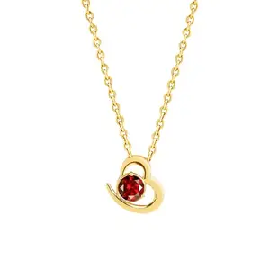 MINUTIAE Stylish Valeintne Red Heart Pendant Necklace for Girls And Women with Extendable Chain Fashion Jewelry(Gold)