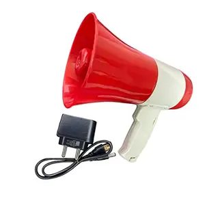 The Grey Cheerleading 40W Bluetooth Handleheld Megaphone with Mike, Recorder and USB Input for Announcing, Talk, Record, Play, Siren, Music Playing, Charger.