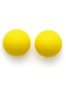 KARATCART Matte Yellow Finish Dome Stud Earrings for Women