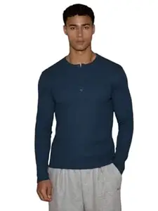 The Modern Soul Men's Waffle Knit Henley Half Sleeve Tshirt for Men