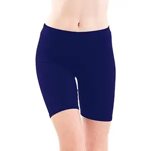 Generic Mahavir Compression Woman Skin Regular Fit Shorts Blue S_Size