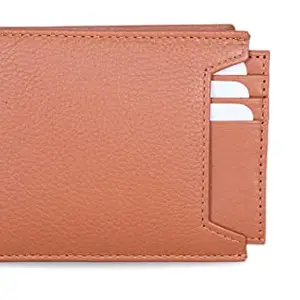 Hide Horn Bifold Tan Leather Wallet for Men - RFID Protected Removable Card Case Wallet