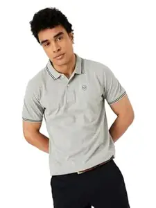 Max Men's Half Sleeves Regular Fit Solid Polo T-Shirt