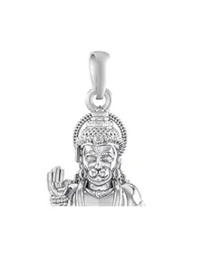 A AKSHAT SAPPHIRE Sterling Silver (92.5% purity) God Hanuman Pendant for Men & Women Pure Silver Lord Bajrang Bali Locket for Good Health & Wealth (Sankat Mochan Pendant)