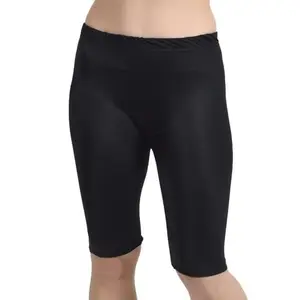 Women Athletic Cycling Shorts Knee Length Nylon Stretchable Mid Thigh Anti Chafing Bermuda Shorts for Gym, Yoga, High Waist Walking Biker Black(in, Alpha, XL, Regular, Standard, Black)