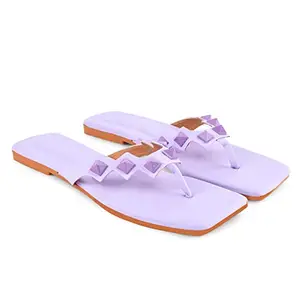 JM LOOKS Women Purple Flats Slippers Stylish Model Fashion Flat Casual Daily Use & Party-Wear