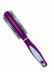 Round Hair Brush, Purple, Pack of 2, multicolor