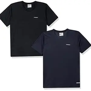 Charged Endure-003 Chameleon Spandex Knit Round Neck Sports T-Shirt Black Size Xl And Charged Pulse-006 Checker Knitt Round Neck Sports T-Shirt Navy Size Xl