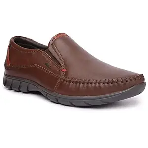 Buckaroo New ALTRON Genuine Leather Brown Casual Slip-On Shoes for Mens: Size UK 8