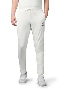 TECHNOSPORT Men Cricket Fan Slim Fit Trackpants Polyester Mid Rise Drawstring Track Pant for Men IPL Match Day Gym Workout Joggers Casual Stretch Sports Training