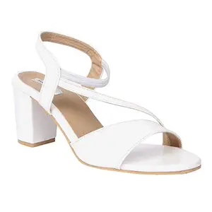 Feel it White Block Heels for Women's 2313-WHITE-36