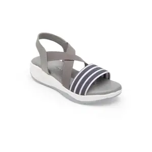 Fashion Comfortable & Trendy Flatform Sandals for women and girls (Grey, 6)