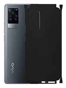 AtOdds - Vivo X60 Mobile Back Skin Rear Screen Guard Protector Film Wrap with Camera Protector (Coverage - Back+Camera+Sides) (Matte Black)