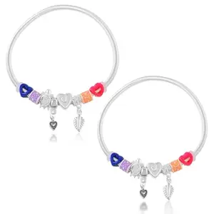 Memoir Brass Silverplated Foot Kada Anklet Kada for Women (AKND2794)