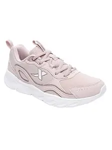 XTEP Women's Pink Textile Synthetic Leather Upper Rebounding Outsole Sports Running Shoes (4.5 UK)