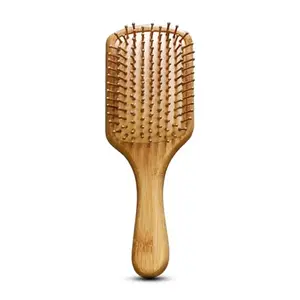 Eco-Friendly Bamboo Paddle Hair Brush – Natural Wooden Detangling Brush for Women, Men & Kids – Anti-Static, Scalp Massage, Reduces Frizz – Sustainable & Biodegradable Hair Care Tool