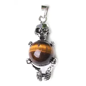 ASTROGHAR Astoghar Tiger Eye Ball And Skull Shaped Crystal Men & Women Pendant For Reiki Healing