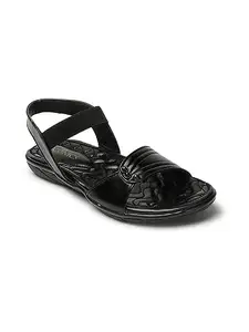 ICONICS Women's Slingback Comfortable Sandal for Casual Daily I Office Use ICN-ST-W-19 Black Flat 4 Kids UK