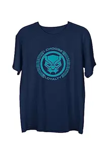 Wear Your Opinion Men's S to 5XL Premium Combed Cotton Printed Half Sleeve T-Shirt (Design : Choose Loyalty Black Panther,Navy,X-Large)