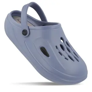 WALKAROO Plus Men's Clogs with Closed Toe, Soft Sole, Back Strap, Ventilated, Lightweight for Casual Footwear - WE8827 Cool Grey