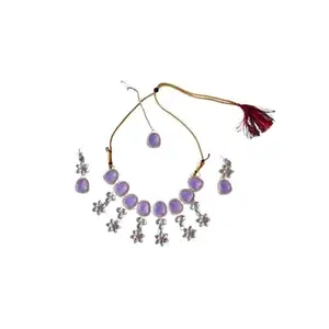 Jewelry Bridal Choker Necklace for Women (Light Purple)