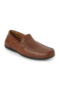 Louis Philippe Mens LPSCSMUFS00327 Tan Formal Slip-on Shoes - 41 EU (LPSCSMUFS00327)