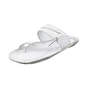 Metro Men White Leather Sandals (60-343-16-41) (Size 7 UK/India (41EU))
