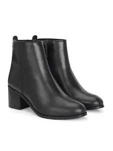 Delize Black women mid heel ankle boots 67240-41