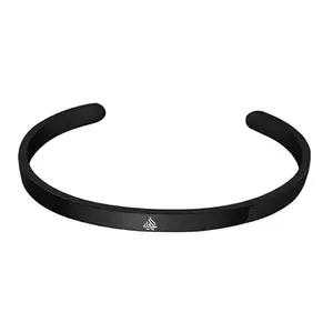 M Men Style Religious Islam Name of God Amulet Bangle for Muslim Arab Protection Jewellery Gifts for Men Women Black Stainless Steel SKa2025134