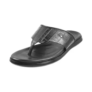 Metro Men Black Casual Leather Sandals Uk/11 Eu/45 (16-398)