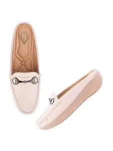 Shoetopia Smart Casual Cream Loafers for Women & Girls
