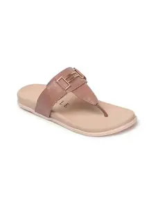 ELLE Flip Flop Sandal, Colour-Peach,Size-UK 6