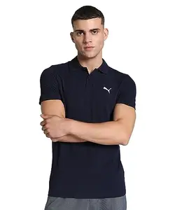 Puma Men's Solid Slim Fit T-Shirt (680395_Navy