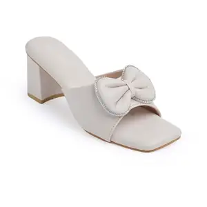 Creattoes Women and Girl Heel Sandal | 8 | White-2712