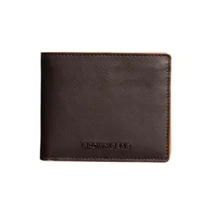 BROWN BEAR RFID Protected Mens Classic Wallet with Coin Pocket & Card Storage, Brown/Orange