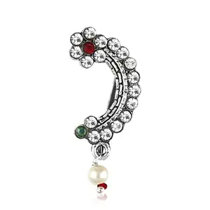 VFJ VIGHNAHARTA FASHION JEWELLERY Vighnaharta Oxidised Gold with Artificial stone and beads Alloy Maharashtrian Nath Nathiya./ Nose Pin valentine day gift valentineday gift for her gift for him gift for women gift for women - VFJ1050NTH-Press