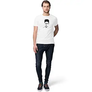 AAA FASHION Printed Men Tshirt Veer Savarkar Printed Round Neck Half T Shirt (Medium, White)