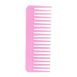MICLAC Multicolor Plastic Hair Comb with Wide Tooth for Detangling, Styling, and Grooming - Ideal for Men and Women, Professional Salon-Quality Design, Lightweight and Compact, No Handle, Tangle-Free, Smooth Rounded Teeth for Curly and Short Hair, Perfect for Wet Hair and Daily Use, Made of Plastic and Cellulose Acetate, Pack of 1, Healthy Hair Brushing and Hair Care - Pack of 1 (Wide Comb)