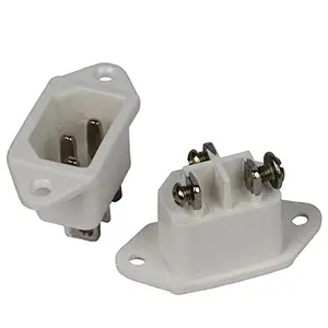 NEXT GEEK C14 Rice Cooker Power Socket AC 250V 10A Heavy duty copper pin White 2 Pack