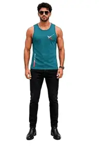 EARTH STAR Men's Cotton Tank Top T-Shirt | Sleeveless Gym Vest | Vest for Man Graphic Logo Print for Workout, Beach, Gym | Workout Sando | Gym Tshirts