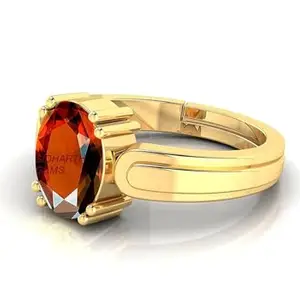KUSHMIWAL GEMS 5.25 Ratti Natural Gomed Stone Astrological Gold Ring Adjustable Gomed Hessonite Astrological Gemstone for Men and Women