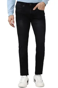 Peter England Men's Straight Jeans (PJDNASTF072398_Black