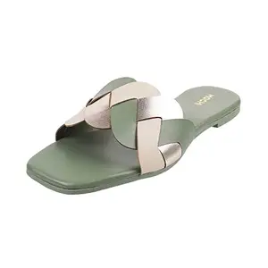 Mochi Womens Synthetic Green Slip Ons (Size (3 UK (36 EU))
