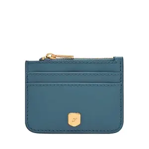 Fossil Leather Women Lennox Blue Card Case SL10078106