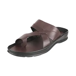 Metro Men's Brown Leather Sandals 10-UK (44 EU) (16-581)