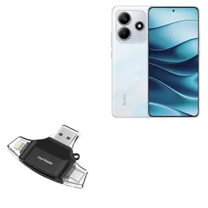 BoxWave Smart Gadget Compatible with Xiaomi Redmi Note 14 - AllReader SD Card Reader, microSD Card Reader SD Compact USB - Jet Black