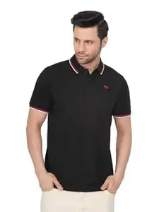 Tide & Sail Mens Polo T Shirt for Men Striped Polo Neck Tshirt for Men Classic Premium Solid Tee, Comfortable & Stylish Casual Wear