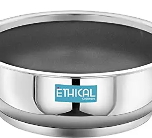 Ethical Indian Series of DIVINEART Stainless Steel Encapsulated Non Stick kadhai with Induction Bottom (22.5 cm) price in India.
