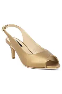 Aurelia Women's Copper Mettalic Round Toe Stiletto Heeled Sandal (20AUA9FW00016-039A)